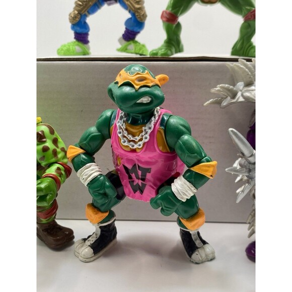 1991 Vintage TMNT Playmates Teenage Mutant Ninja Turtles Lot Of 5 Action Figures - Picture 3 of 11